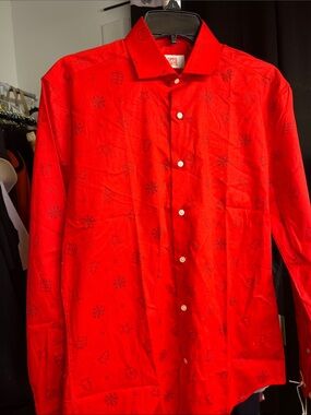 OppoSuits Red Holiday-Print Men's Dress Shirt